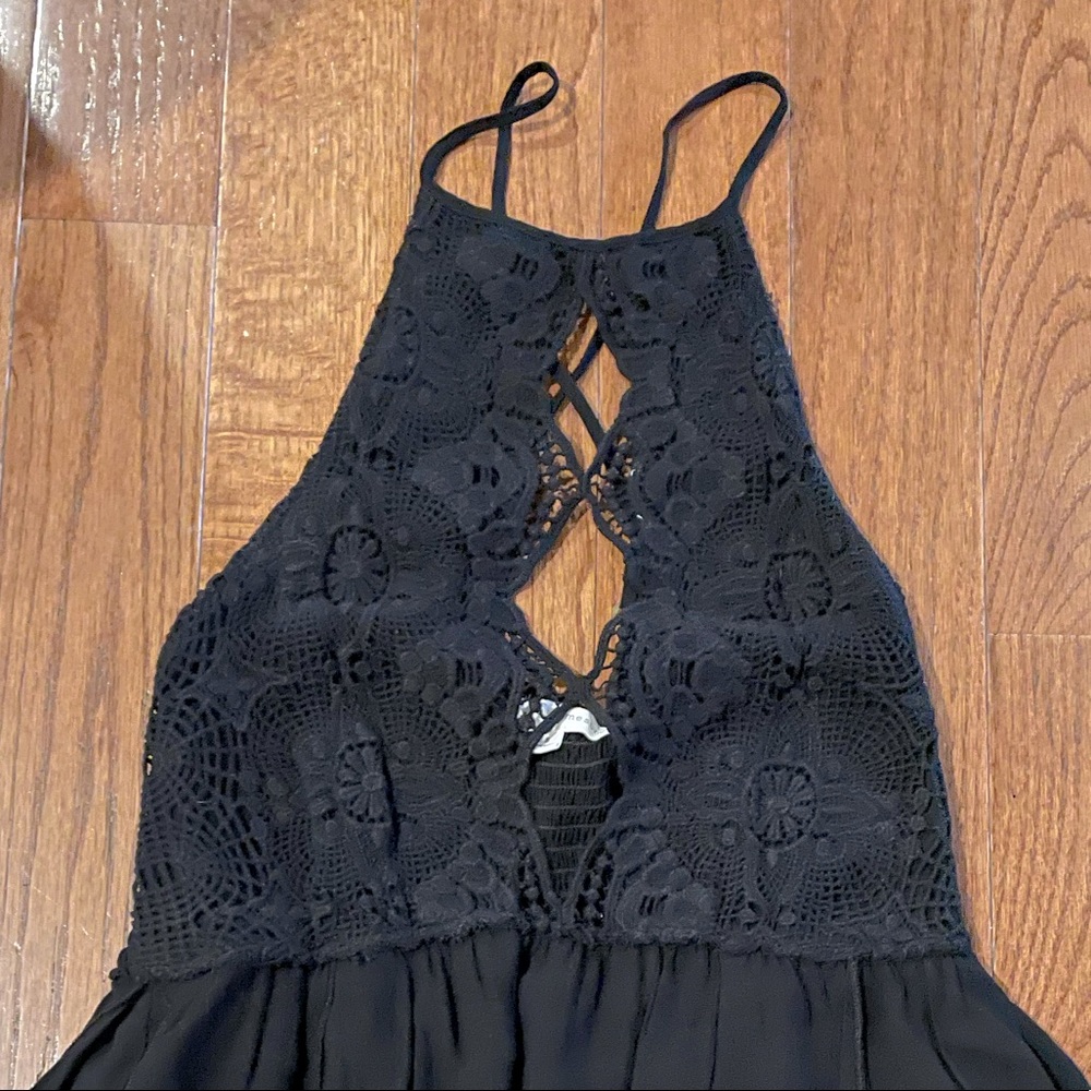 Sexy black sleeveless top